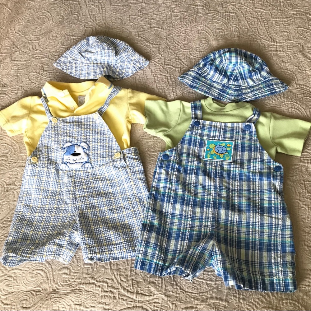 ❗️Sale❗️Bundle: 2 sets overalls, shirt& hat